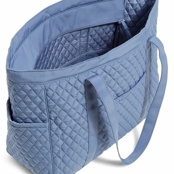 New VERA BRADLEY Get Going Large Tote Bag in Rustic Blue microfiber - Picture 3 of 7